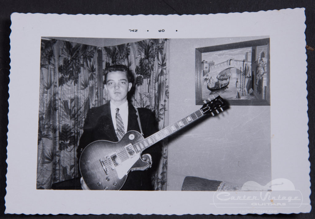 The Les Paul's original owner, photographed in 1960 with the guitar. 
